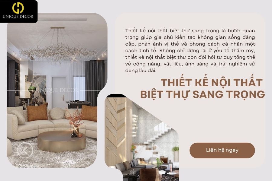 Thiết kế nội thất biệt thự sang trọng