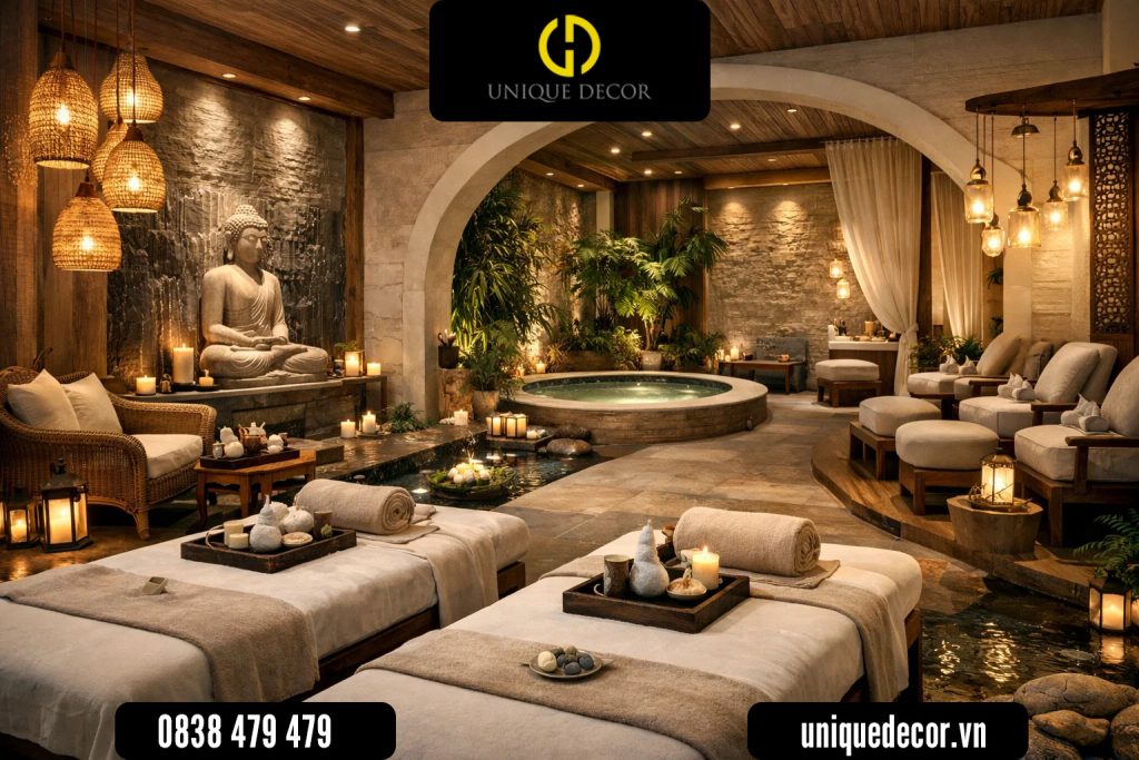 Mẫu thiết kế spa đẹp xu hướng không gian ấn tượng thu hút khách hàng