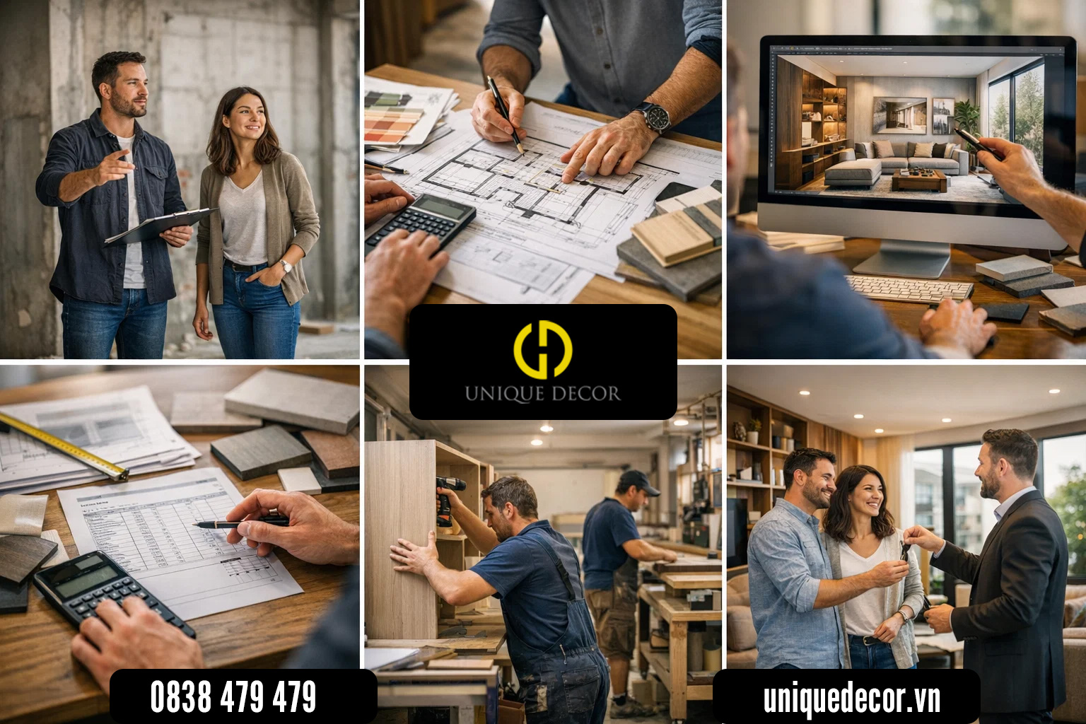 Quy trình 6 bước thiết kế thi công nội thất trọn gói tiêu chuẩn