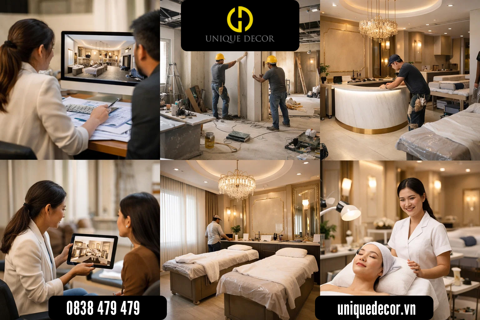 Quy trình thiết kế thi công nội thất thẩm mỹ viện trọn gói