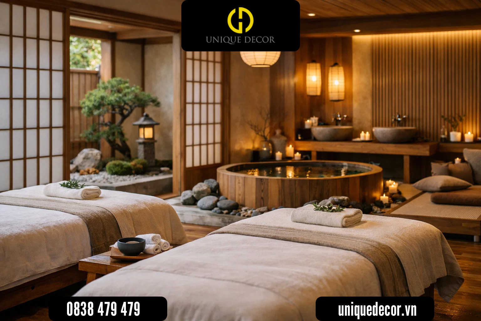 Thiết kế spa phong cách Nhật Bản (Japandi)