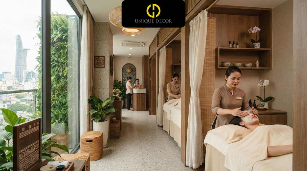 Bí Quyết Thiết Kế Nội Thất Spa TP.HCM Tối Ưu Diện Tích Và Bứt Phá Doanh Thu Thị Trường Năng Động