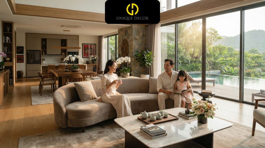 Không Gian Sống Đẳng Cấp: Nghệ Thuật Thiết Kế Nội Thất Biệt Thự Mang Dấu Ấn Độc Bản