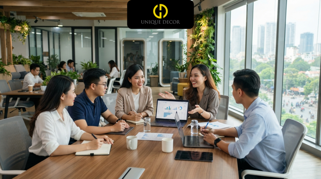 Thiết Kế và Thi Công Nội Thất Văn Phòng – Giải Pháp Tối Ưu Năng Suất và Khẳng Định Vị Thế Doanh Nghiệp